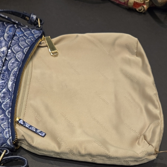 Brahmin Navy Embossed Shoulder Bag - Picture 9 of 10